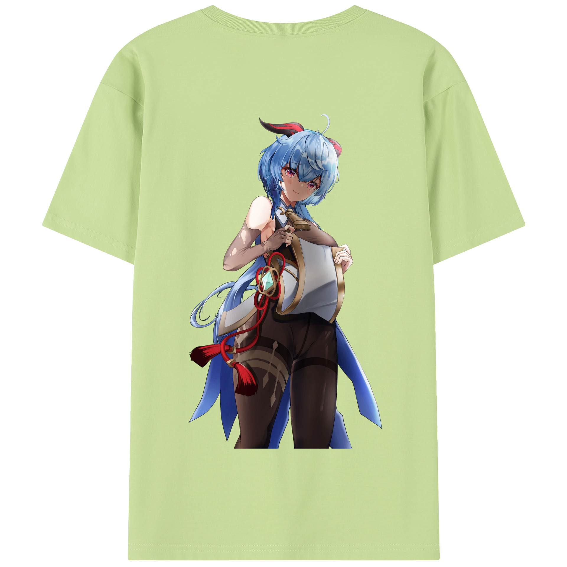 げんし神 甘雨 かんう genshin Ganyu 綿100％半袖Tシャツ（背面プリント）